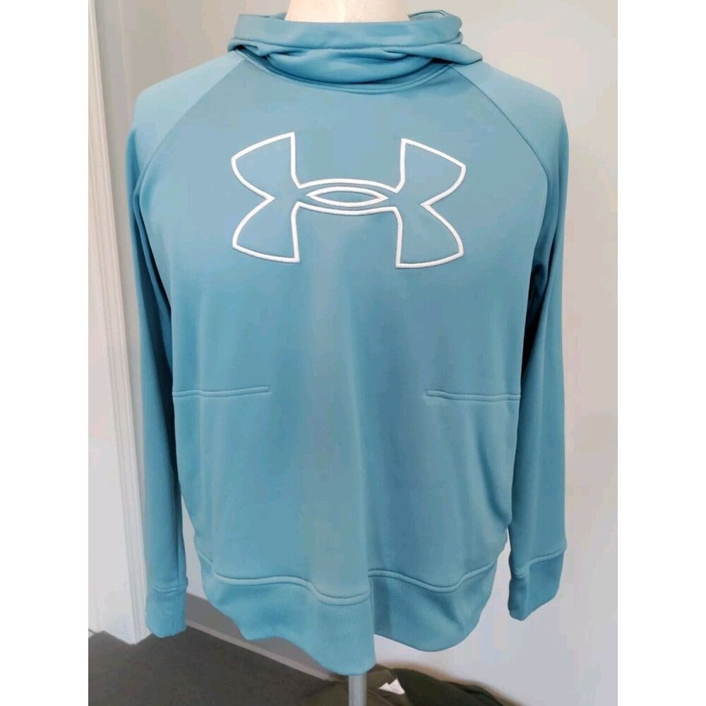 XL Under Armour Coldgear Sweatshirt Pullover Hoodie / Sky Blue / Pristine Cond.
